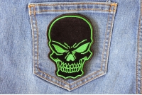 Black Green Skull Patch
