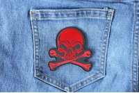 Red Skull and Crossbones small Patch