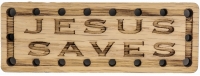 Jesus Saves Oak Wood Patch