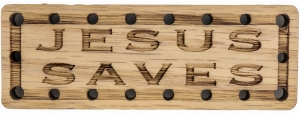 Jesus Saves Oak Wood Patch