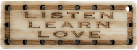 Listen Learn Love Wood Oak Patch