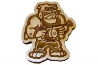 Tommy Gun Bulldog Wood Decor