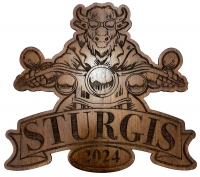 Sturgis 2024 Buffalo Biker 12 inch Stained Rally Souvenir