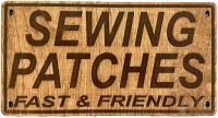 Sewing Patches Wood Sign