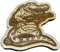 Alligator with Shotgun Wood Decor