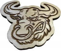 Angry Bull with Nose Ring Wood Decor