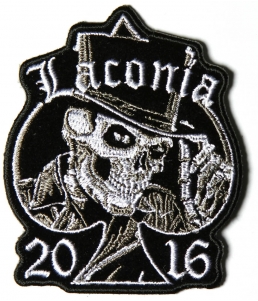 Laconia 2016 Motorcycle Rally Patch Tall Hat Skull