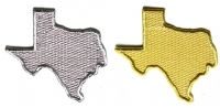 Gold and Silver Texas Map Patches