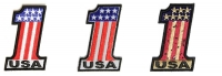 1 USA Patches Set Vintage Reflective RWB American Flag Theme | Embroidered Patches