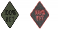 100 Percent Vet Patches Green Black Red Colors 2 Patches 100 Percent Vet Patches Green Black Red Colors 2 Patches