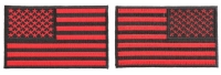 4 Inch Black And Red American Flag Patches Embroidered And Iron On