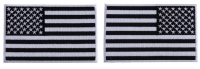 5 inch Black and White American Flag Patches with White Borders, Left and Right 2 Piece Patch Set 5 inch Black and White American Flag Patches with White Borders, Left and Right 2 Piece Patch Set