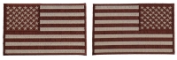 5 inch Brown American Flag Patches, Left and Right 2 Piece Patch Set 5 inch Brown American Flag Patches, Left and Right 2 Piece Patch Set