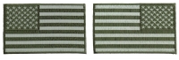5 inch OD Green American Flag Patches, Left and Right 2 Piece Patch Set 5 inch OD Green American Flag Patches, Left and Right 2 Piece Patch Set