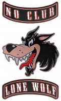 Lone Wolf No Club Fun 3 Piece Patch Set For Bikers Lone Wolf No Club Fun 3 Piece Patch Set For Bikers