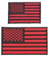 Black And Red US Flag Patches Set Of 2 Small Iron On Flags Black And Red US Flag Patches Set Of 2 Small Iron On Flags