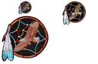 Eagle In Dreamcatcher 3 Size Patch Set Eagle In Dreamcatcher 3 Size Patch Set