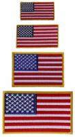 American Flag Patches Yellow Border 4 Small Sizes Embroidered Iron On American Flag Patches Yellow Border 4 Small Sizes Embroidered Iron On