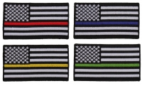 American Flags With Different Colored Thin Stripes For Service Members American Flags With Different Colored Thin Stripes For Service Members