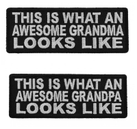 Awesome Grandma And Grandpa Funny 2 Piece Patch Set Awesome Grandma And Grandpa Funny 2 Piece Patch Set