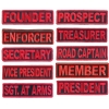 Black And Red Club Color Rank Patches Set Of 10 Ranks