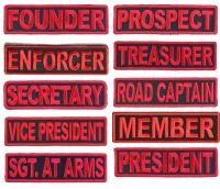 Black And Red Club Color Rank Patches Set Of 10 Ranks