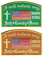 BORDER PATROL Patches Set Of 2 Brown Or Green BORDER PATROL Patches Set Of 2 Brown Or Green