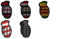 Grenade Patches With Vietnam Afghanistan Iraq Ribbons Set Of 5
