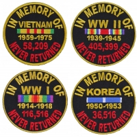 In Memory Of Old Wars 4 Piece Patch Set | Embroidered Patches In Memory Of Old Wars 4 Piece Patch Set | Embroidered Patches