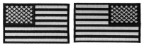Left And Right American Flag Black And White Patches 4 Inches | Embroidered Patches Left And Right American Flag Black And White Patches 4 Inches | Embroidered Patches