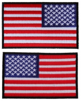 Left And Right American Flag Patches 4 Inch Black Borders | Embroidered Patches Left And Right American Flag Patches 4 Inch Black Borders | Embroidered Patches
