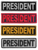 President Patches Embroidered In White Red Yellow Over Black And 1 Reflective Patch President Patches Embroidered In White Red Yellow Over Black And 1 Reflective Patch