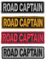 ROAD CAPTAIN Patches Embroidered In White Red Yellow Over Black And 1 Reflective Patch ROAD CAPTAIN Patches Embroidered In White Red Yellow Over Black And 1 Reflective Patch
