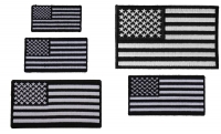 Small US Flag Patches In Black And White 5 Embroidered Iron On Flags Small US Flag Patches In Black And White 5 Embroidered Iron On Flags