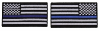 Thin Blue Line Left And Right American Flag Patch Set | Embroidered Patches Thin Blue Line Left And Right American Flag Patch Set | Embroidered Patches