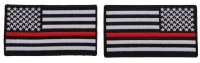 Thin Red Line American Flag Left And Right Patch For Fire Fighters | Embroidered Patches Thin Red Line American Flag Left And Right Patch For Fire Fighters | Embroidered Patches