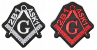 To Be One Ask One Free Mason Patch Set Of 2 Red White Embroidered Black Patch To Be One Ask One Free Mason Patch Set Of 2 Red White Embroidered Black Patch