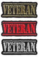 VETERAN Patches Red Green And White Embroidery Over Black Patch Set Of 3 VETERAN Patches Red Green And White Embroidery Over Black Patch Set Of 3
