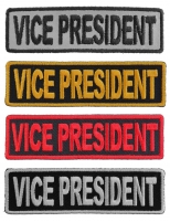 VICE PRESIDENT Patches Embroidered In White Red Yellow Over Black And 1 Reflective Patch VICE PRESIDENT Patches Embroidered In White Red Yellow Over Black And 1 Reflective Patch