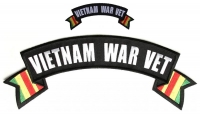 Vietnam War Vet 2 Piece Small Large Rocker Patch Set Vietnam War Vet 2 Piece Small Large Rocker Patch Set
