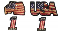 Vintage USA American Flag Patches Set Of 4 | Embroidered Patches Vintage USA American Flag Patches Set Of 4 | Embroidered Patches