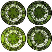 Corona Virus Patches Set of 4 Iron on Corona Patches