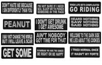 Absurdly Funny Iron on Sew on Saying Patches Combo Pack of a Dozen Emblems for Jackets Vests Caps Shirts