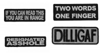 Aggressive Sayings Patches Iron on or Sew on Embroidered Patches Set of 4