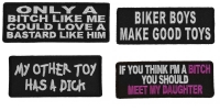 Biker Lady Sayings Patches Mother and Daughter Pack Iron on or Sew on Embroidered Patches Set of 4