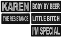 Bold One Liner Sayings Patches, Set of 5 Iron-on Patches