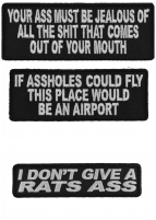 Carefree Sarcastic Sayings Patches Iron-on or Sew-on Embroidered Patches Set of 3