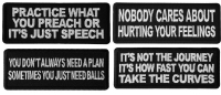 Focus Sayings Iron on or Sew on Embroidered Patches Set of 4