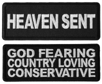 Heaven God Religious Patches Iron on or Sew on Set of 2