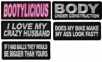 Ladies Biker Sayings Set of 5 Iron On Patches